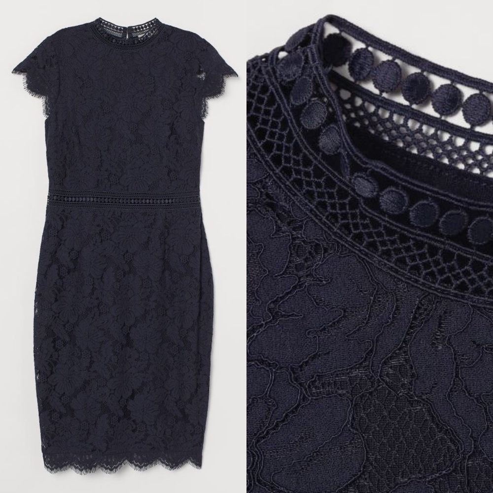 NWT H&M Fitted Knee Length Lace Dress